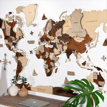 Load image into Gallery viewer, 3D LED Wooden World Map