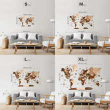Carica l'immagine nel visualizzatore di Gallery, Mappa del Mondo 3D Multicolor Noce