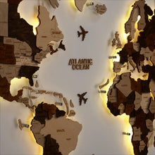 Load image into Gallery viewer, 3D LED Wooden World Map