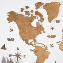 Load image into Gallery viewer, 2D LED Wooden World Map