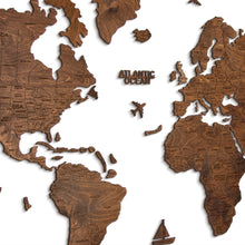 Carica l'immagine nel visualizzatore di Gallery, Mappa del Mondo 2D colore Noce Scuro