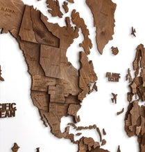 Carica l'immagine nel visualizzatore di Gallery, Mappa del Mondo 3D colore Noce Scuro