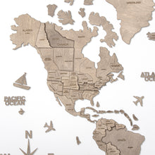 Carica l'immagine nel visualizzatore di Gallery, Mappa del Mondo 3D colore Grigio