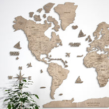Carica l'immagine nel visualizzatore di Gallery, Mappa del Mondo 2D colore Grigio