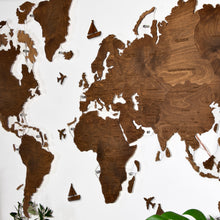 Load image into Gallery viewer, 2D LED Wooden World Map