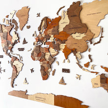 Load image into Gallery viewer, 3D Wooden World Map Vintage