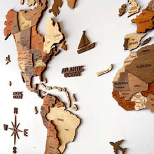 Load image into Gallery viewer, 3D Wooden World Map Vintage