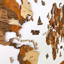 Load image into Gallery viewer, 3D Wooden World Map Vintage