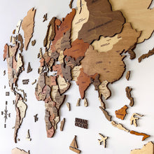 Load image into Gallery viewer, 3D Wooden World Map Vintage