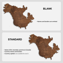Carica l'immagine nel visualizzatore di Gallery, Mappa del Mondo 2D colore Noce Scuro