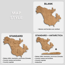 Load image into Gallery viewer, 2D LED Wooden World Map