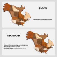 Load image into Gallery viewer, 3D Wooden World Map Vintage