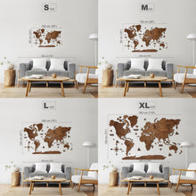 Carica l'immagine nel visualizzatore di Gallery, Mappa del Mondo 2D colore Noce Scuro