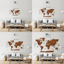 Carica l'immagine nel visualizzatore di Gallery, Mappa del Mondo 3D colore Mogano