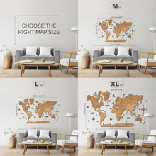 Load image into Gallery viewer, 2D LED Wooden World Map