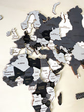 Carica l'immagine nel visualizzatore di Gallery, Mappa del Mondo 3D Multicolor Nero