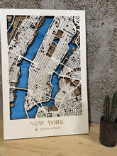 Carica l'immagine nel visualizzatore di Gallery, Mappa 3D in legno di New York City