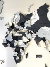 Carica l'immagine nel visualizzatore di Gallery, Mappa del Mondo 3D Multicolor Nero