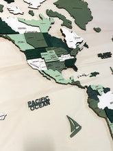 Carica l'immagine nel visualizzatore di Gallery, Mappa del Mondo 3D Multicolor Verde