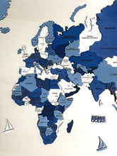 Carica l'immagine nel visualizzatore di Gallery, Mappa del Mondo 3D Blu