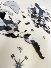 Carica l'immagine nel visualizzatore di Gallery, Mappa del Mondo 3D Multicolor Nero