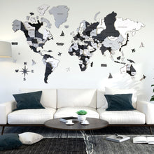 Carica l'immagine nel visualizzatore di Gallery, Mappa del Mondo 3D Multicolor Nero