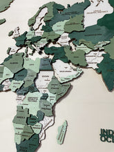 Carica l'immagine nel visualizzatore di Gallery, Mappa del Mondo 3D Multicolor Verde