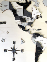 Carica l'immagine nel visualizzatore di Gallery, Mappa del Mondo 3D Multicolor Nero