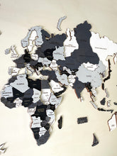 Carica l'immagine nel visualizzatore di Gallery, Mappa del Mondo 3D Multicolor Nero