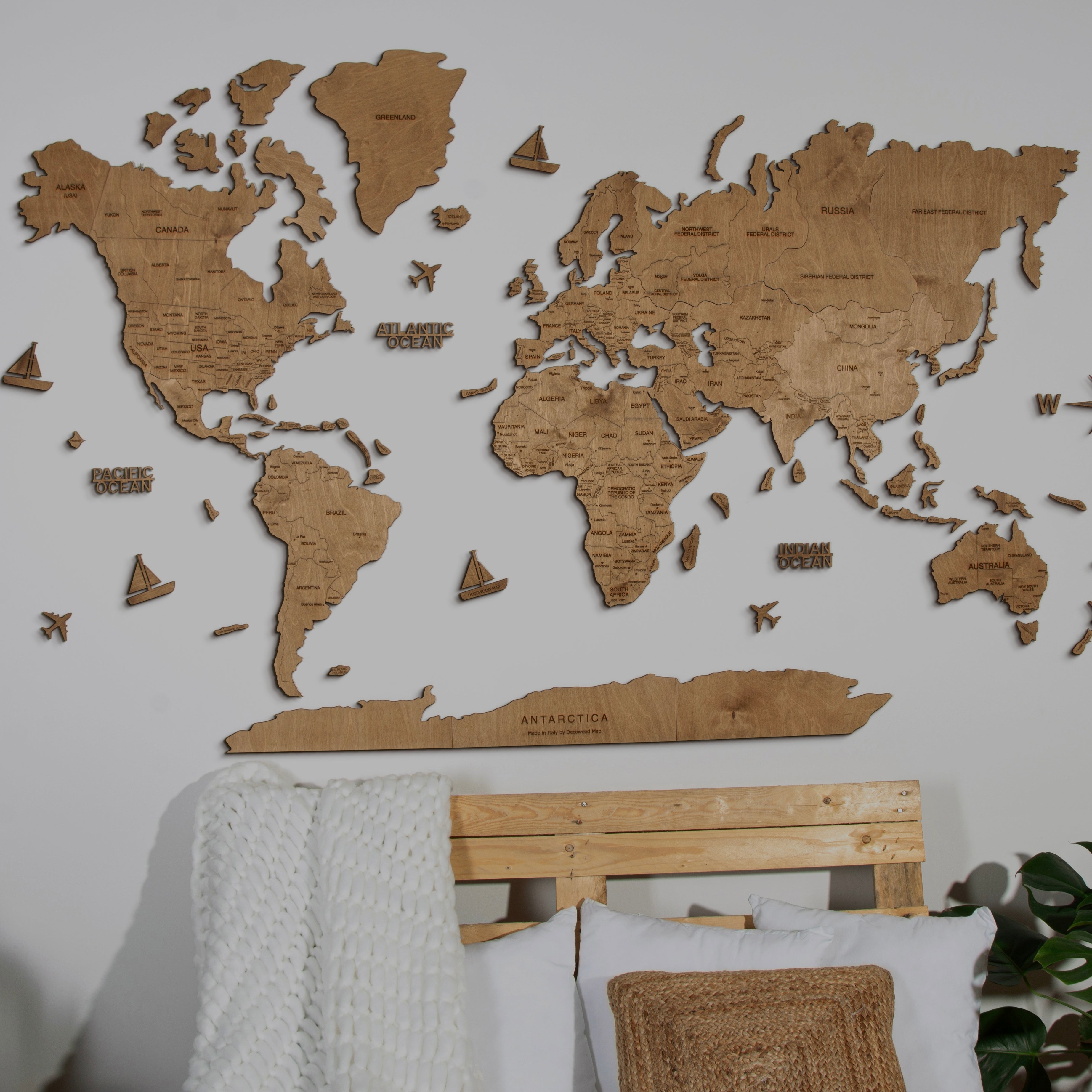 2D Wooden World Maps – Decowood Map