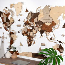 Load image into Gallery viewer, 3D LED Wooden World Map
