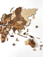 Load image into Gallery viewer, 3D Wooden World Map Cappuccino
