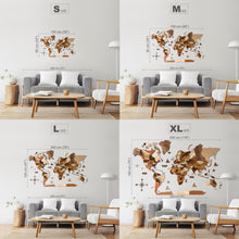 Load image into Gallery viewer, 3D Wooden World Map Cappuccino
