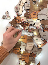 Load image into Gallery viewer, 3D Wooden World Map Ice
