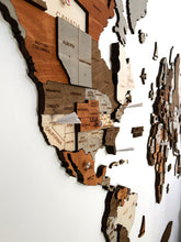 Load image into Gallery viewer, 3D Wooden World Map Ice
