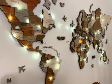 Load image into Gallery viewer, 3D Wooden World Map Ice
