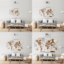 Load image into Gallery viewer, 3D Wooden World Map Ice
