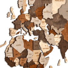 Load image into Gallery viewer, 3D Wooden World Map Multicolor Grey
