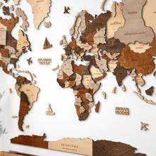 Load image into Gallery viewer, 3D Wooden World Map Multicolor Grey
