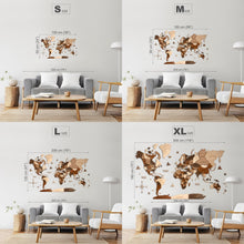 Load image into Gallery viewer, 3D Wooden World Map Multicolor Walnut
