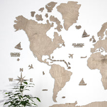 Load image into Gallery viewer, 2D Wooden World Map Grey
