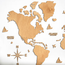 Load image into Gallery viewer, 2D LED Wooden World Map
