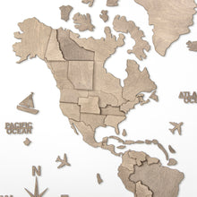 Load image into Gallery viewer, 3D Wooden World Map Grey
