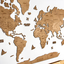 Load image into Gallery viewer, 2D Wooden World Map Oak
