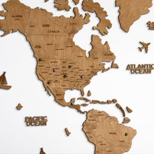 Load image into Gallery viewer, 2D Wooden World Map Oak
