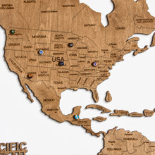 Load image into Gallery viewer, 2D Wooden World Map Oak
