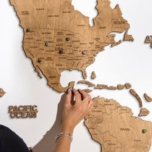 Load image into Gallery viewer, 2D Wooden World Map Oak
