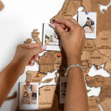 Load image into Gallery viewer, 3D Wooden World Map Oak
