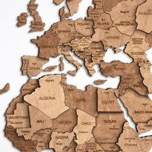 Load image into Gallery viewer, 3D Wooden World Map Oak
