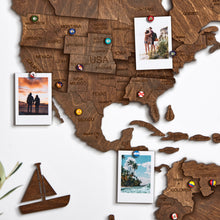 Load image into Gallery viewer, 3D Wooden World Map Dark Walnut
